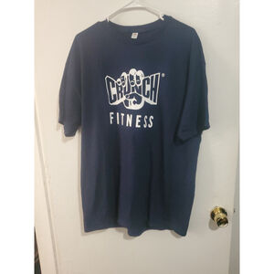 Crunch Fitness T Shirt Mens Xl Navy Blue Graphic Logo Short Sleeve Tee